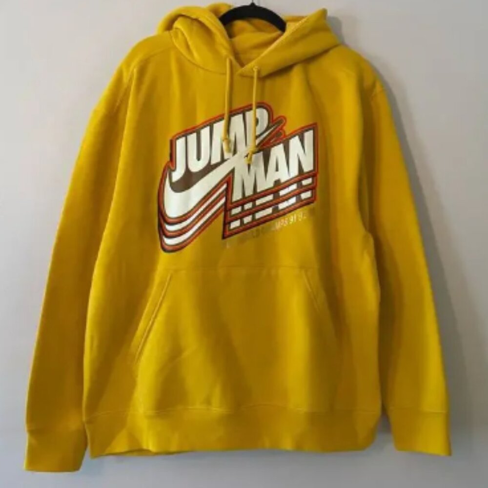 NWT Nike Jordan Men's size XL Yellow Jumpman NBA Streetwear Hoodie Sweatshirt